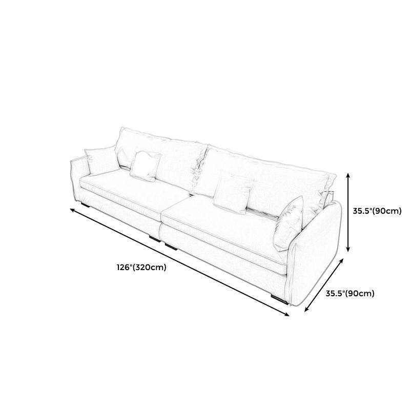 Modern Cushions Standard Sofa 35.43"High Square Arm Sofa, Beige