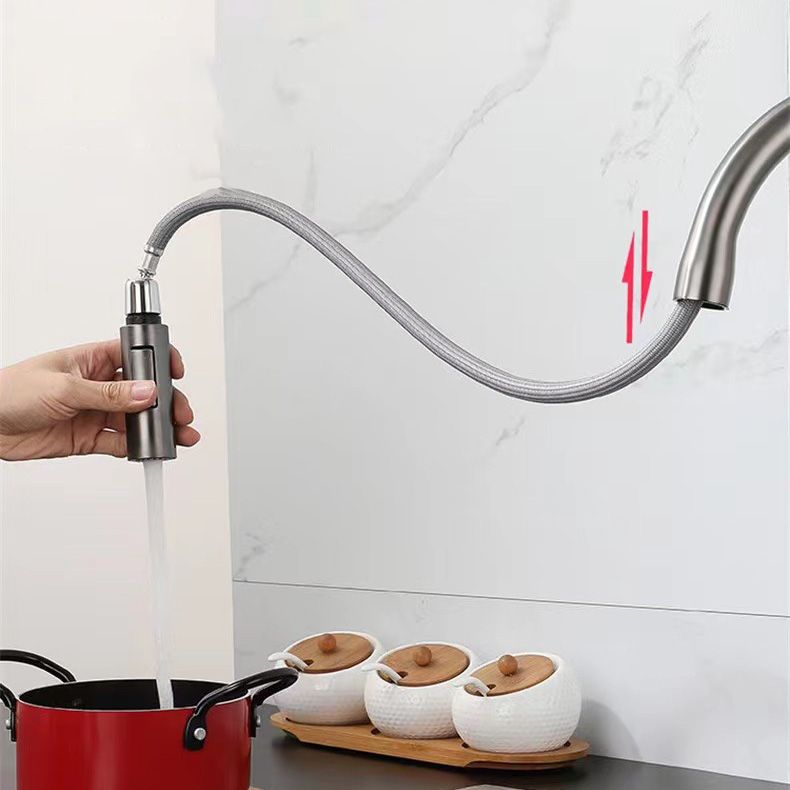 Modern Copper Kitchen Sink Faucet Single Handle High Arc Kitchen Faucet