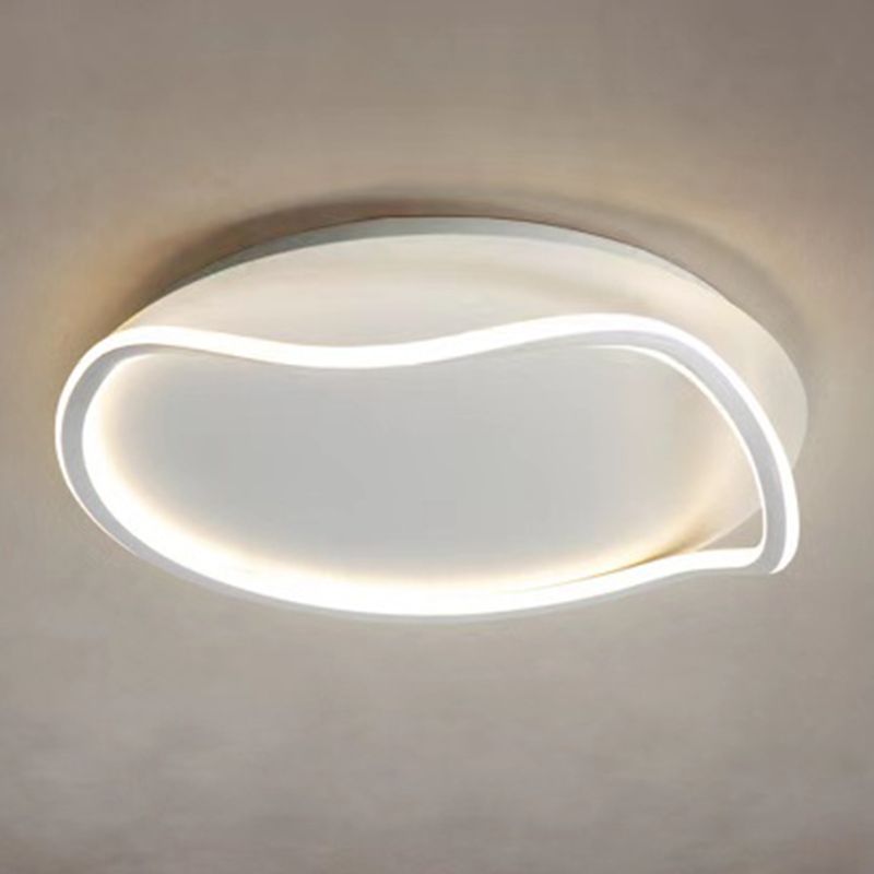 Single Modern White Flush Mount Lighting LED Ceiling Light for Bedroom