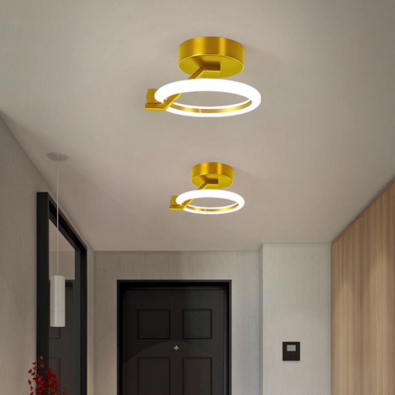 Acrylic Circular Semi Mount Lighting Simplicity LED Ceiling Flush Light for Corridor