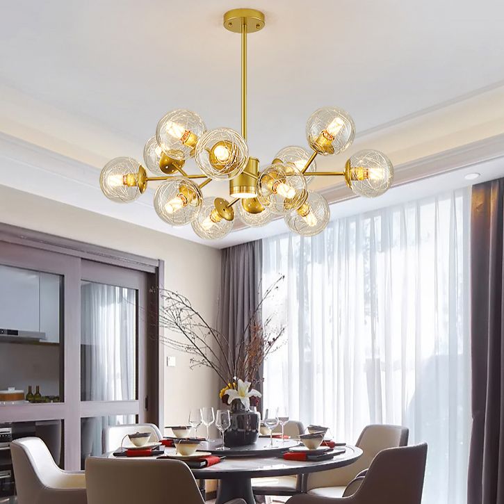 Spherical Shape Glass Pendant Light Fixtures Modern Style Hanging Light Fixtures