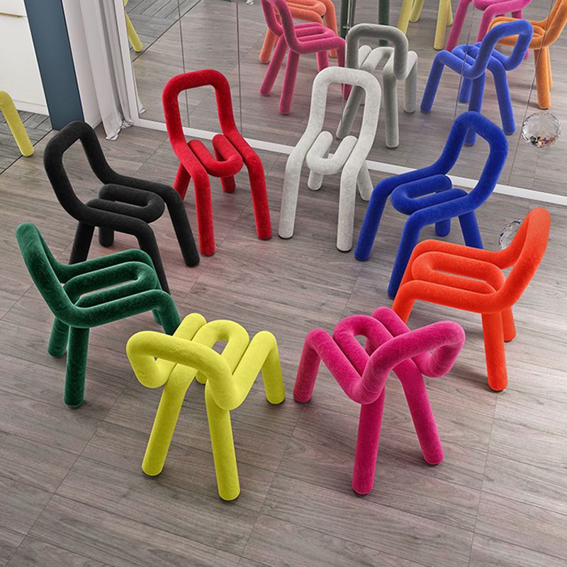 Hedendaagse stijl fluwelen stoel Set Open Back Side Dining Kitchen stoelen