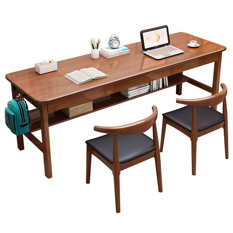 Contemporary Writing Desk with 3 Drawers and Side Storage Hook