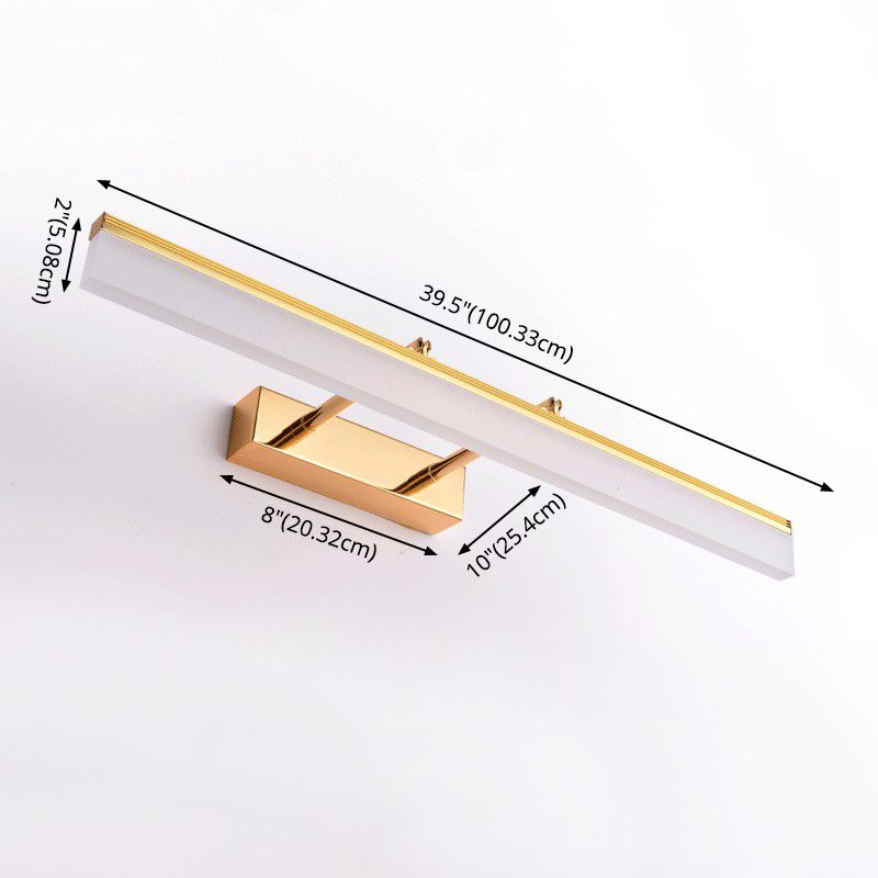 Rectangular Bathroom Sconce Light Fixture Metal LED Modern Wall Mount Light Fixture