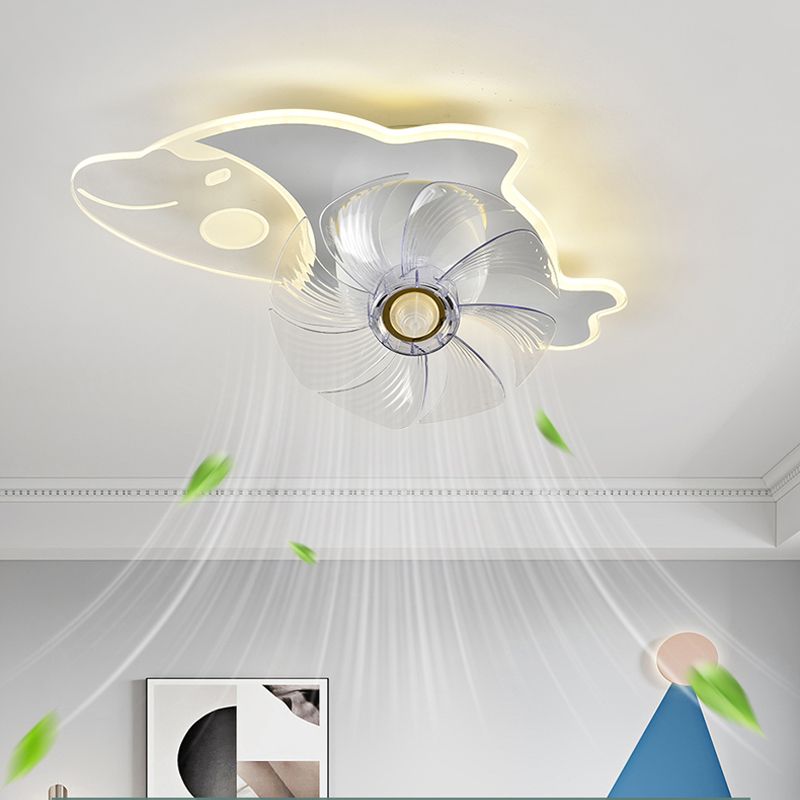 Chlidren Style Ceiling Fan Light LED Ceiling Mount Light with Plastic for Kid's Room