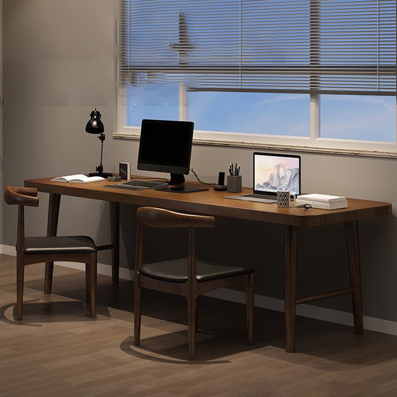 Contemporary Wooden Writing Desk Bedroom Office Desk in Brown