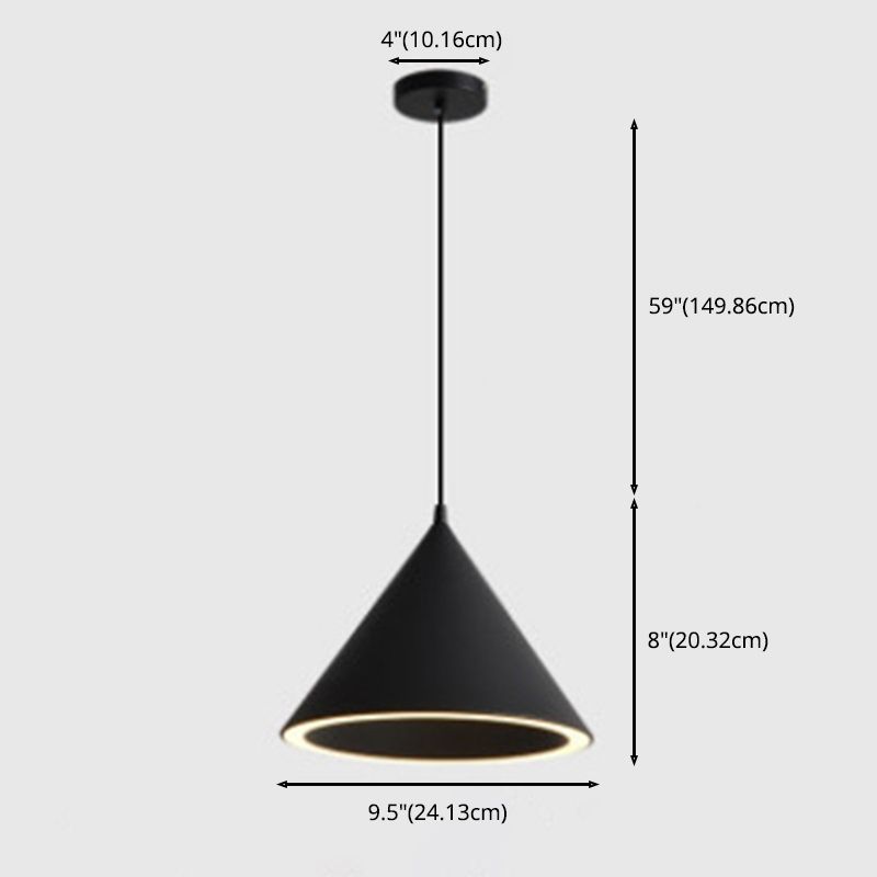 Modern Conical Pendant Lighting Fixtures Metal 1 Light Pendant