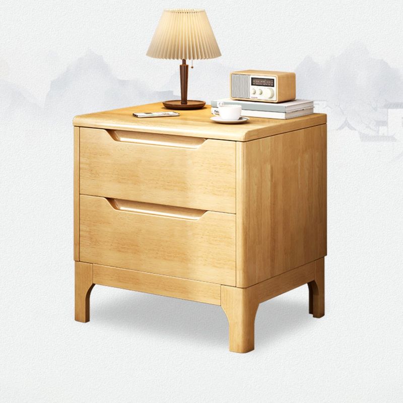 20 Inch H Nightstand 2-Drawer Storage Solid Wood Legs Included Night Table