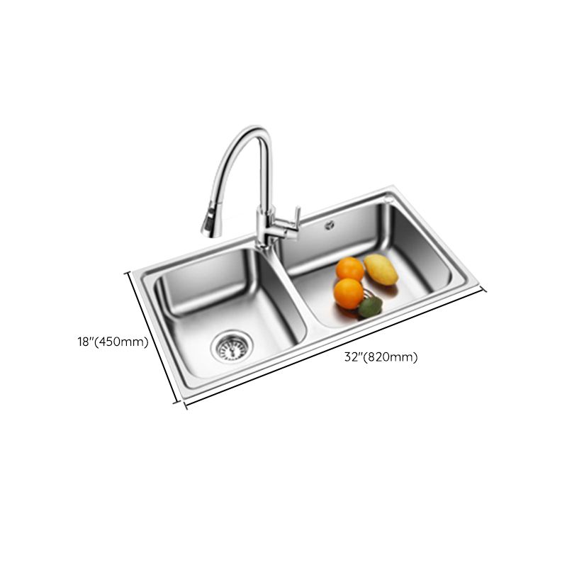 Classic Style Kitchen Sink Stainless Steel 1 Holes Kitchen Sink with Drain Strainer Kit