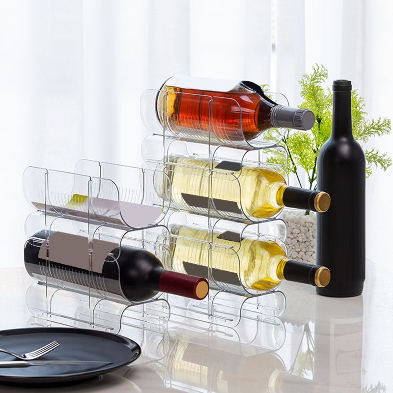 Glam Acrylic Wine Rack Tabletop Stand Bottle Rack for Living Room