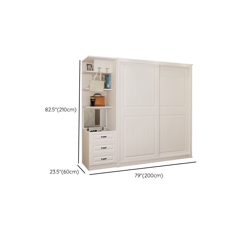 Wooden White Kids Closet Modern High Gloss Kid's Wardrobe with Drawer