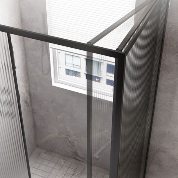 Black Framed Square Shower Enclosure Tempered Glass Shower Stall