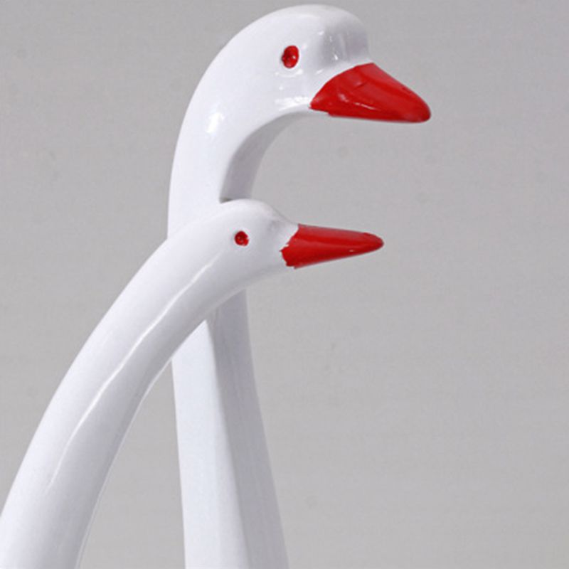 Swan Shaped Wedding Room Nightstand Lamp Opaline Glass 1-Light Modern Table Light