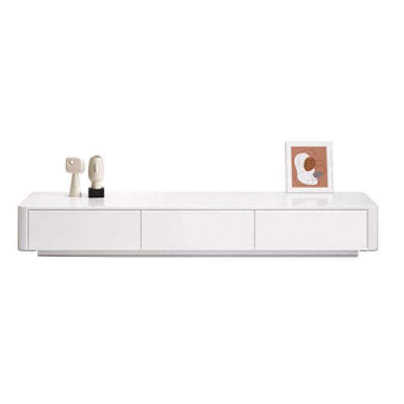 White TV Console Modern Cable Management Engineered Wood Media Console