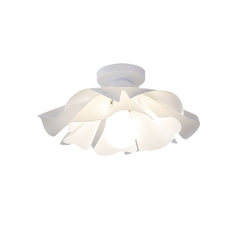 Nordic Ceiling Lamp White Acrylic Shade Flush Mount Light Fixture for Bedroom