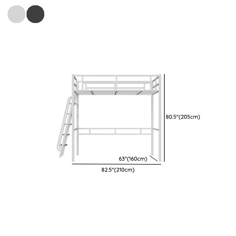 Built-In Ladder Guardrail Loft Bed Headboard Bed with Footboard