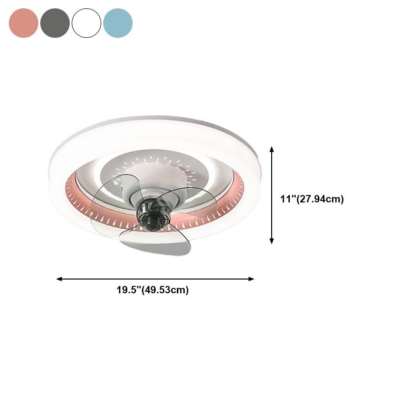 Minimalist Ceiling Fan Light Metal LED Ceiling Flush Mount for Bedroom