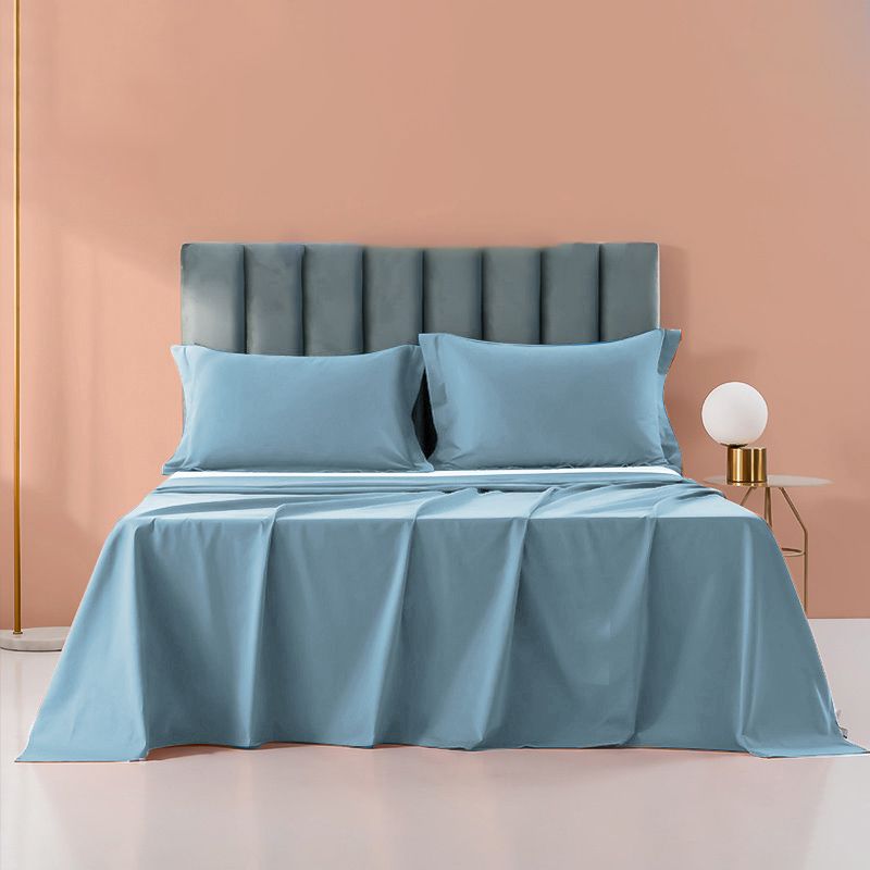 Sheet Sets Cotton Solid Color Breathable Wrinkle Resistant Super Soft Bed Sheet Set