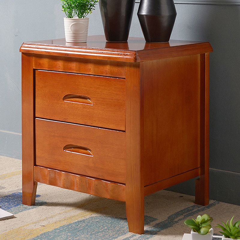 Modern Bed Nightstand Solid Wood Accent Table Nightstand with Drawers