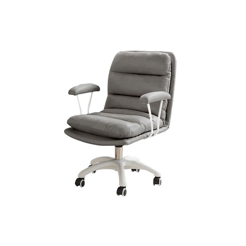 Fixed Arms Desk Chair Modern No Distressing Ergonomic Office Chair with Wheels