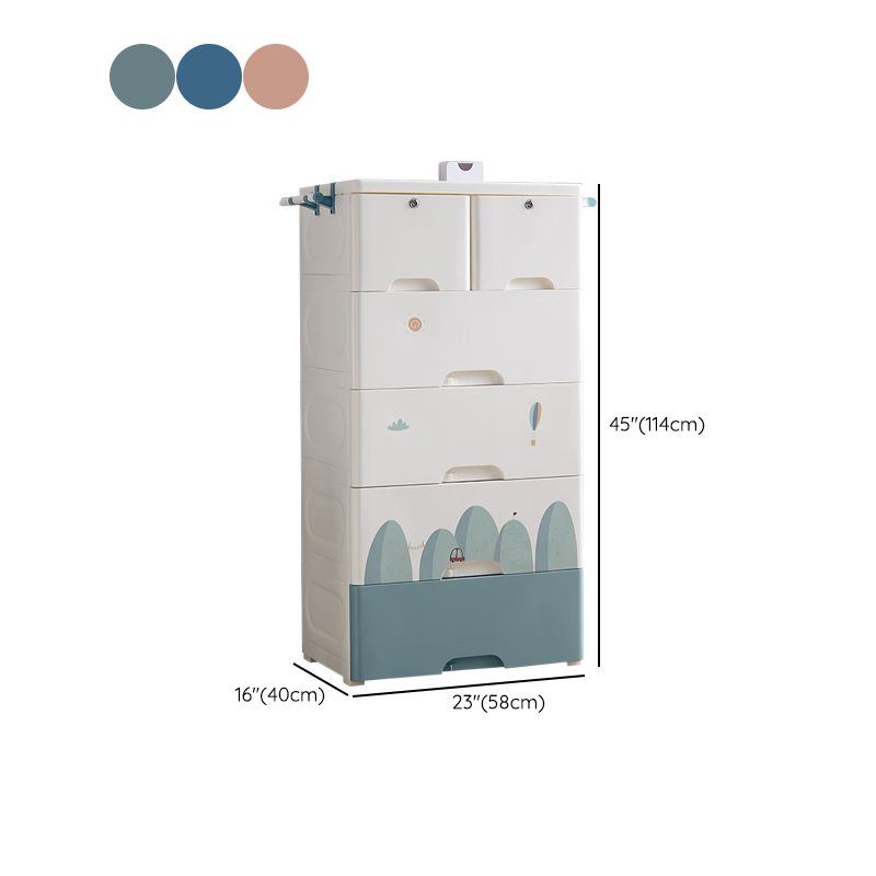 Matte Vertical Chest of Drawers Modern Plastic Kids Dresser Set