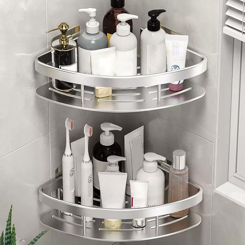 Minimalism Bathroom Hardware Set Silver Bath Shelf Bath Hardware Set