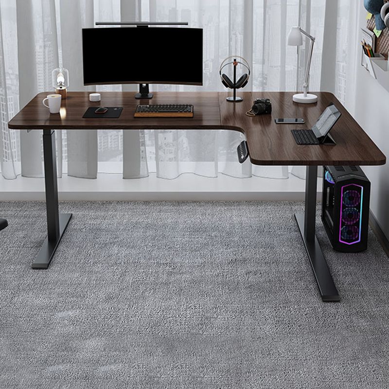 Contemporary Wooden Office Desk L-Shape Writing Desk for Bedroom