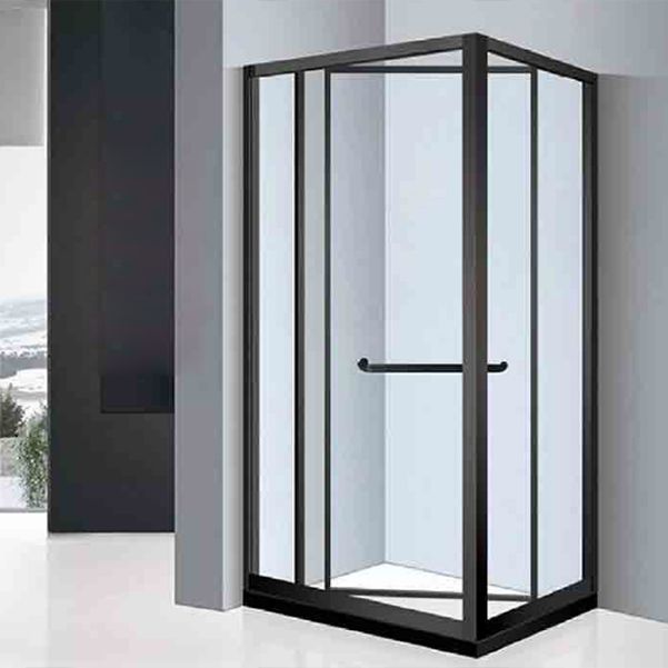 Rectangle Shower Enclosure Matt Black Tempered Glass Shower Enclosure