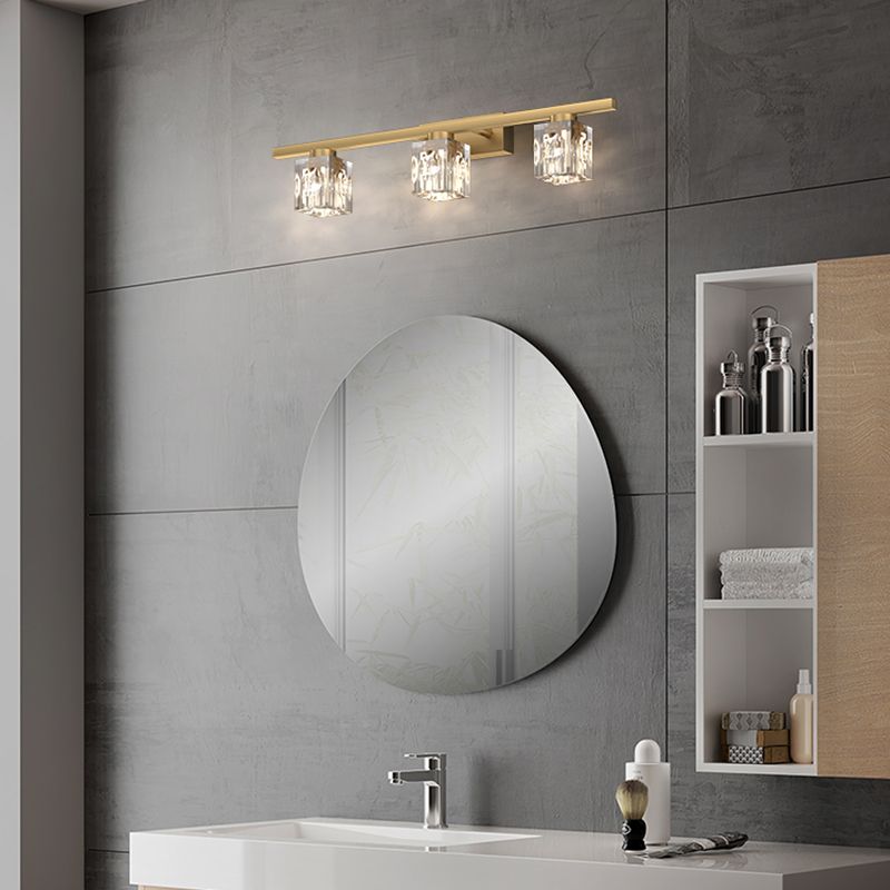 Bronze Crystal Contemporary Wall Sconce Wall Mounted Lighting for Bathroom