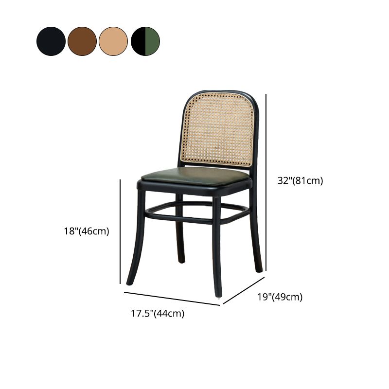 Traditional Style Dining Chair Solid Wood Open Back Side Chair for Home