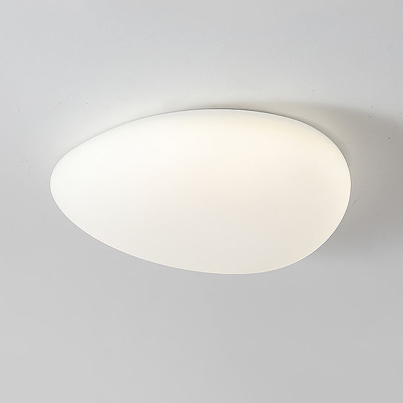 Modern 1 - Light Ceiling Flush Mount Metal and Plastic Geometric Ceiling Flush in White