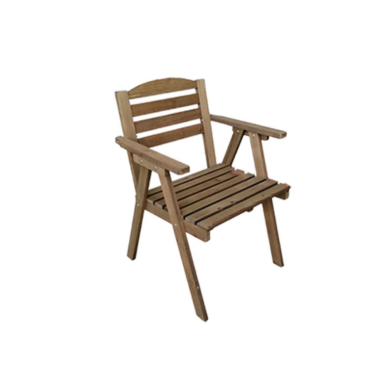 Contemporary Outdoor Chair Solid Wood Folding Brown Patio Dining Chair