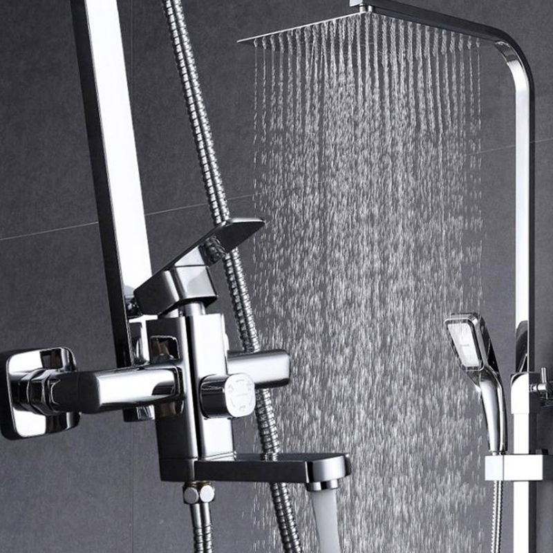 Modern Dual Shower Head Shower System Slide Bar Included Shower Set Wall Mounted