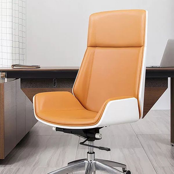 Modern Desk Chair Leather Computer Chair High-Back Executive Chair with Wheels