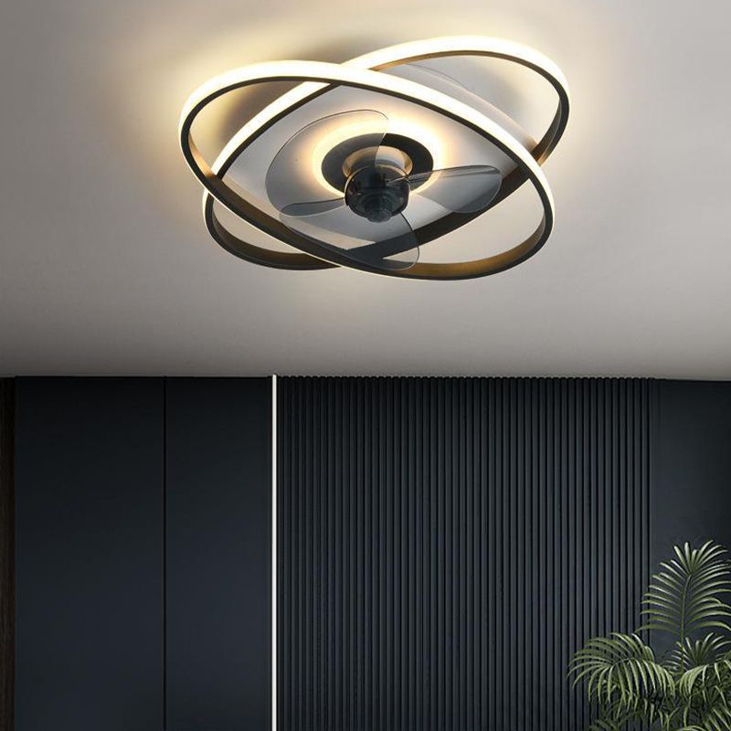 Modern Golden/Black Ceiling Fan Lamp Unique Ceiling Fan Light for Dining Room