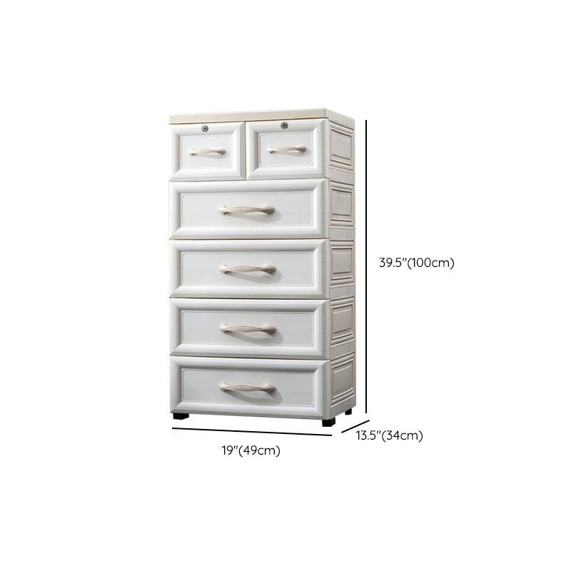 Plastic Chest Kids Nightstand Scandinavian Nursery Dresser with 5/6 Drawers