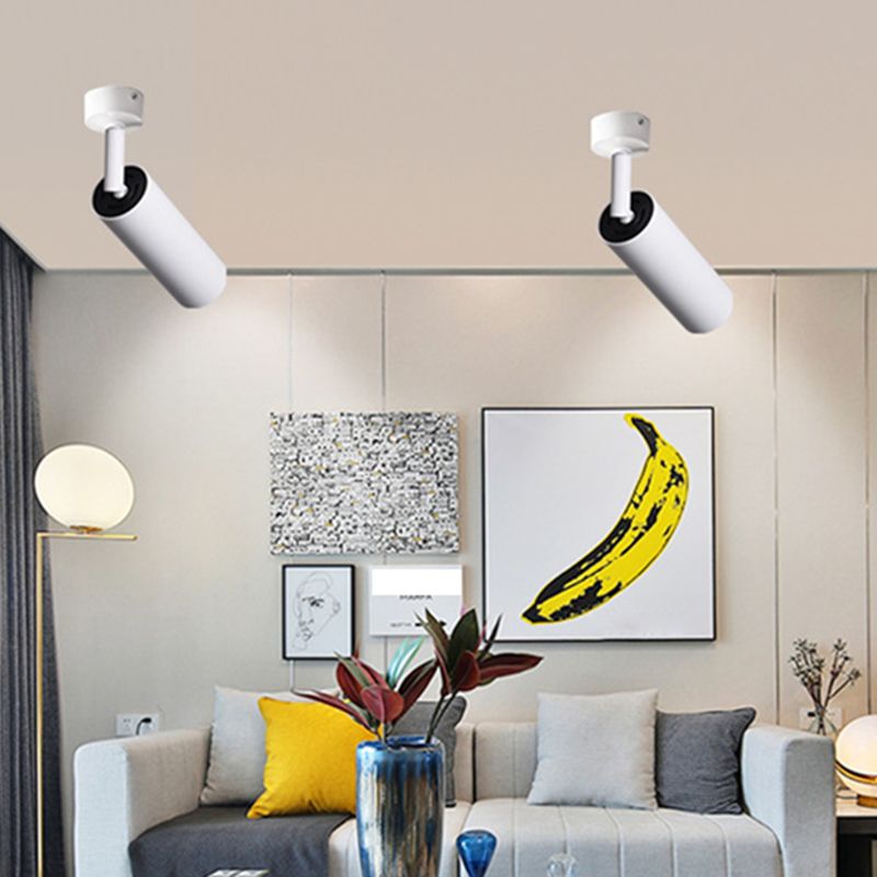 Metal Cylinder Semi-Flush Mount Light Nordic Style LED Semi Flush Mount Ceiling Light