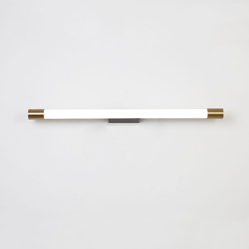 Gold Acrylic Contemporary Wall Sconce 1-Light Linear Wall Mounted Lighting for Bathroom