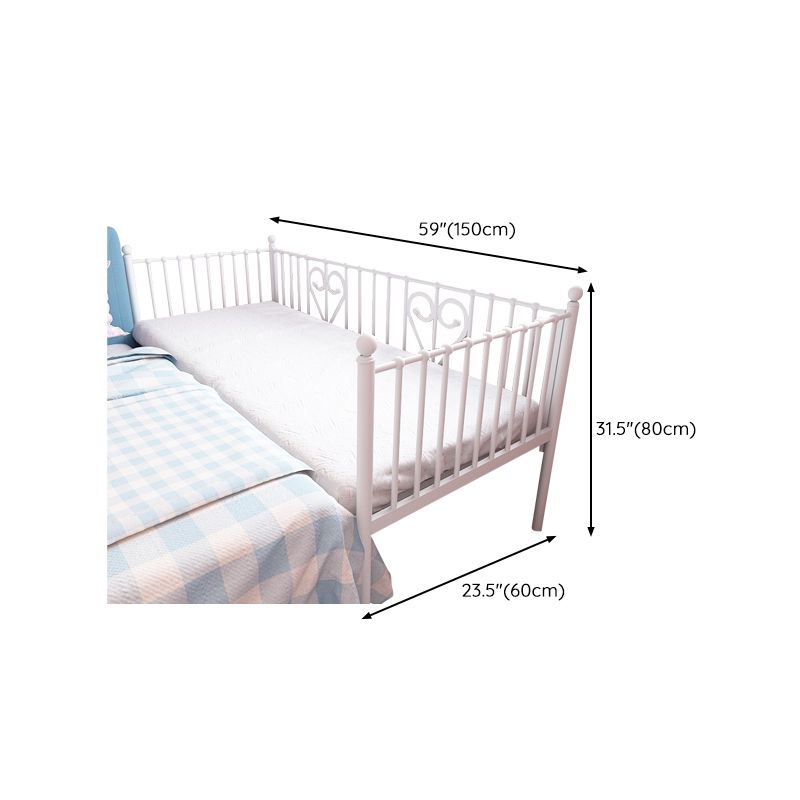 Metal Fixed Side Crib in White Mattress Included Crib with Guardrails