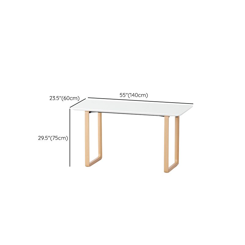 Contemporary Style Wood Office Desk Rectangular Shape Task Desk in White and Natural