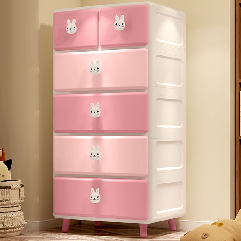 Ultra Modern Vertical Kids Dresser Set Plastic Kids Furniture with Drawers for Bedroom