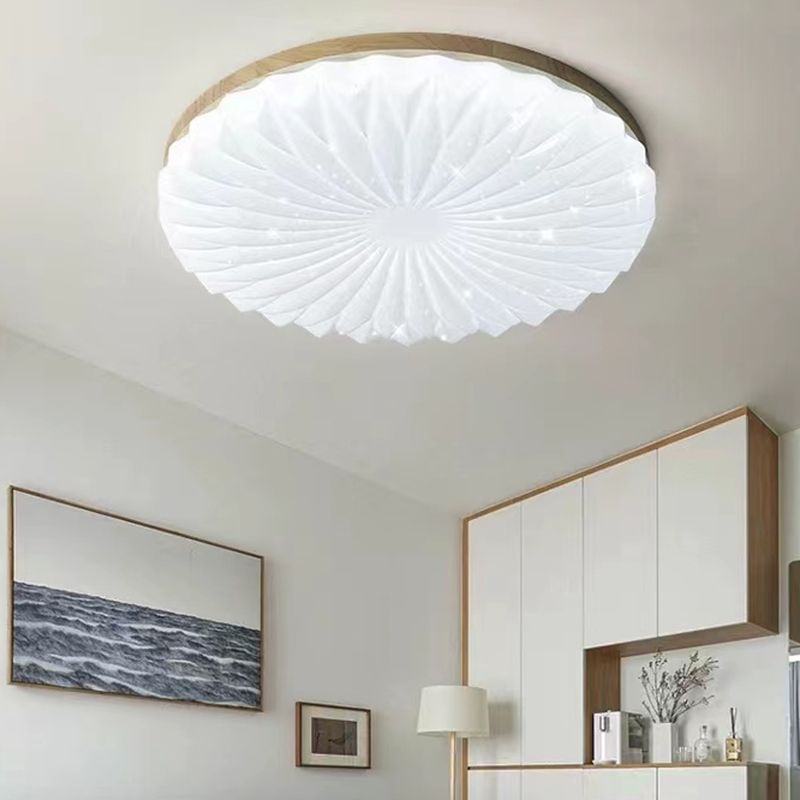 Wood Crystal Flush Mount Lighting Contemporary Flush Mount Fixture