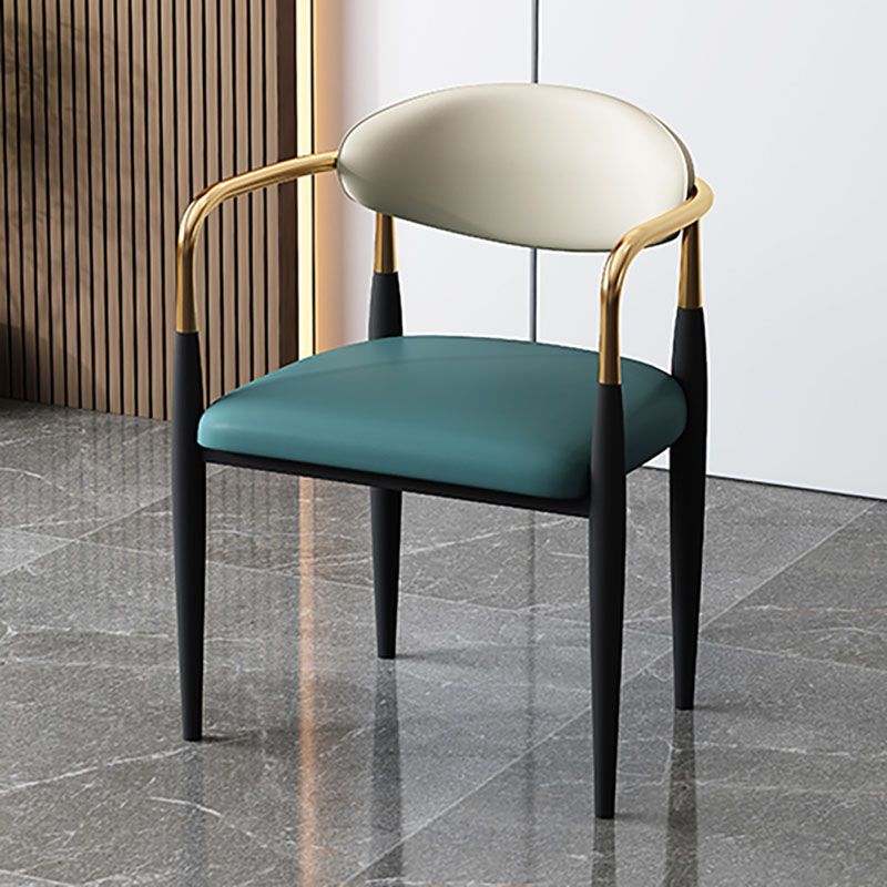 Contemporary Style Chairs Kitchen Arm Side Chair with Metal Legs