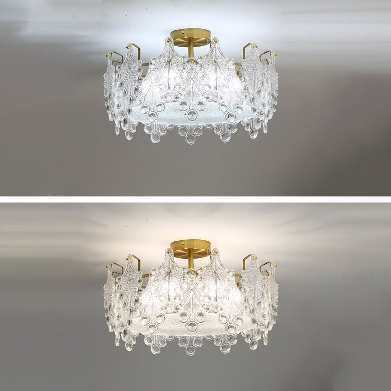 Creative Ceiling Light Modern Glass Flush Mount Light Fixture for Bedroom