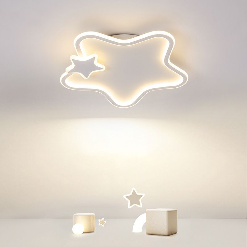 LED White Ceiling Light Modern Star Flush Mount Lighting for Home