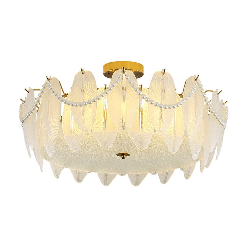 Modern Glass Ceiling Light Creative Flush Mount Light Fixture for Bedroom