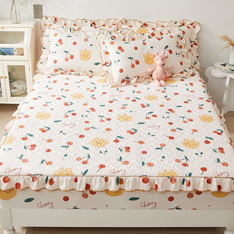 Floral Print Fitted Sheet Modern Cotton Extra Soft Bed Sheet Set