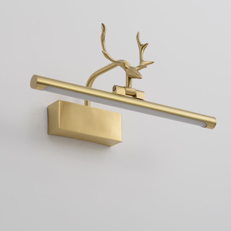 Mid-Century Luxury Style Linear Wall Mounted Vanity Lights Metal Vanity Lighting Fixtures with Antlers