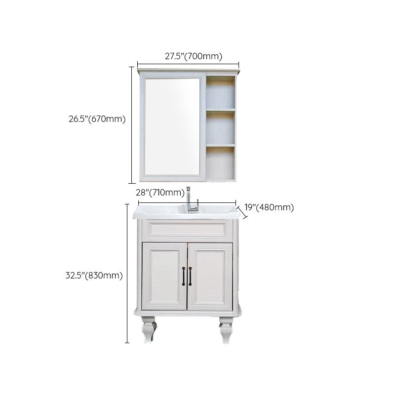 Traditional Bathroom Vanity Free-standing Standard Mirror Cabinet Wooden Vanity Cabinet