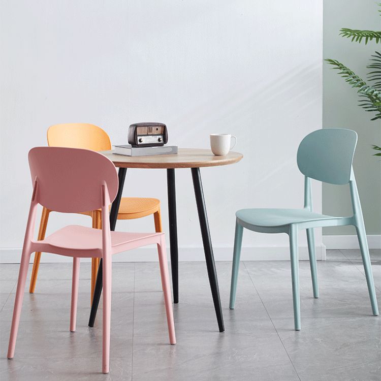 Plastic Contemporary Side Chair Open Back Kitchen Dining Room Chair